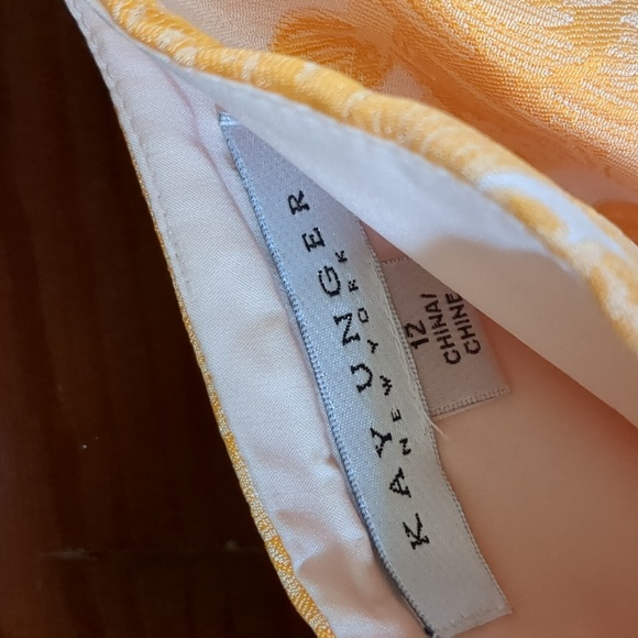 Kay Unger Ingrid Mango Jacquard Empire Waist Wide Leg Jumpsuit - Picture 8 of 16